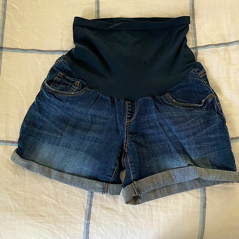 Jean maternity shorts